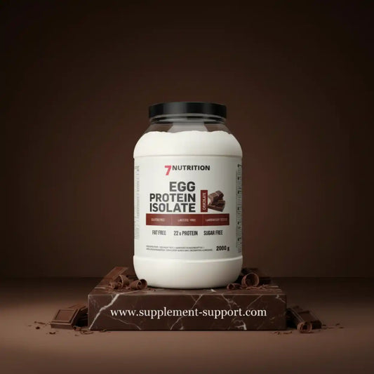 7Nutrition Ei-Protein Isolat Schokolade, 2000g Dose auf Schokoladenstücken