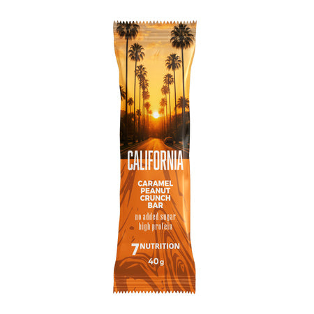 California Caramel Peanut Crunch Bar, 40g, high protein, no added sugar, ideal für Sportler und Fitness
