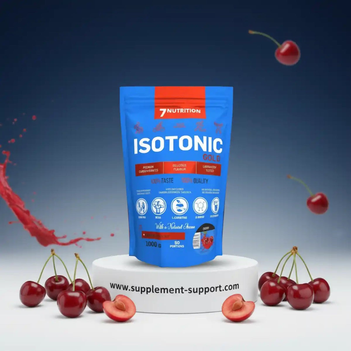 7Nutrition Isotonic Gold Sportnahrung mit Kirschgeschmack für Sportler