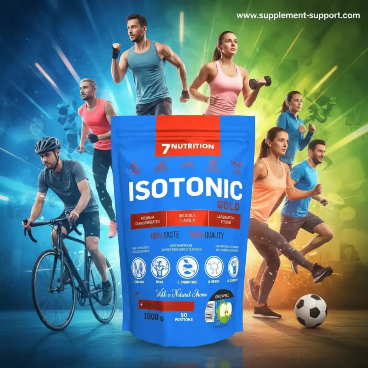 Isotonic Gold Nahrungsergänzung für Sportler zur Regeneration und Hydration