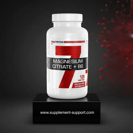 Weiße Dose 7Nutrition Magnesium Citrat + B6 Nahrungsergänzungsmittel mit 120 veganen Kapseln