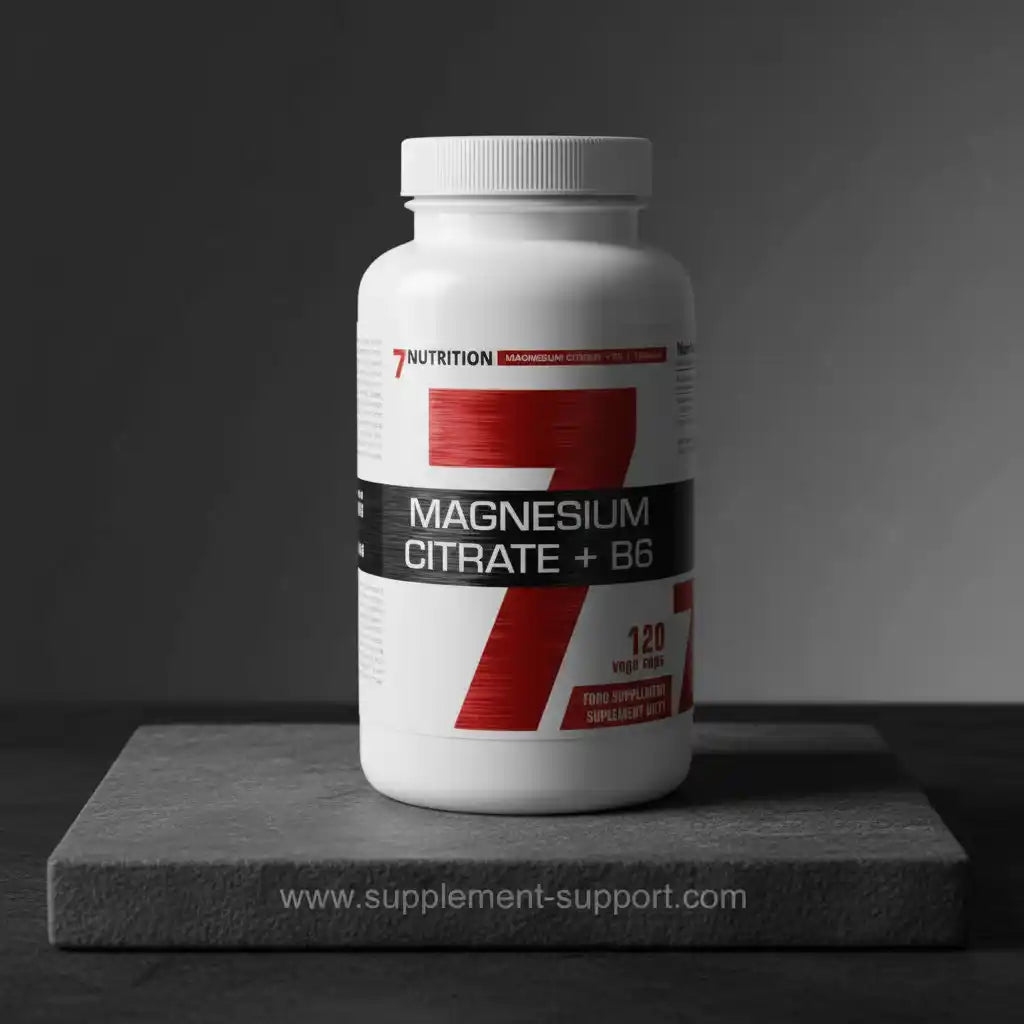 Magnesium Citrat + B6 Kapseln von 7 Nutrition, 120 vegane Kapseln für Sportler und Fitness