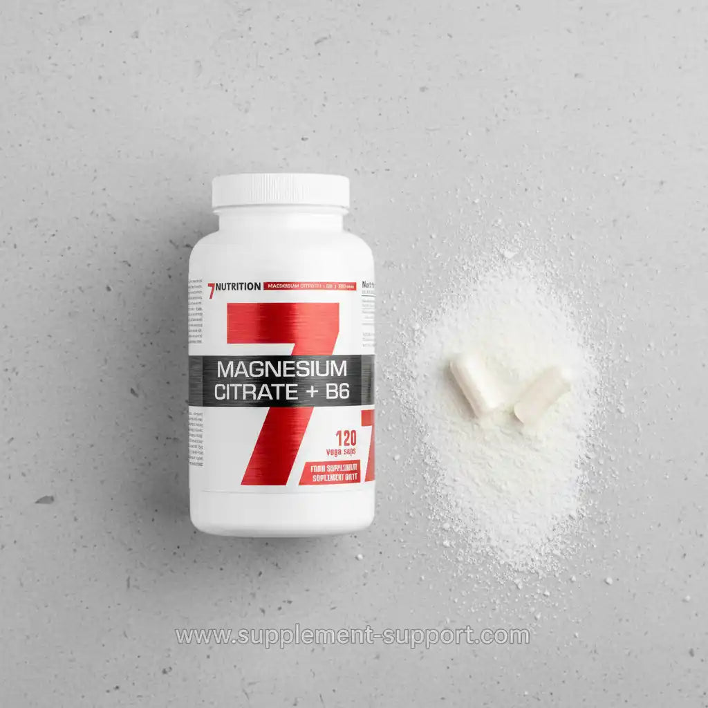 Magnesium Citrat + B6 Kapseln von 7NUTRITION, 120 vegane Kapseln, ideal für Sportler und Fitness