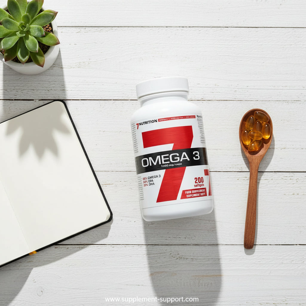 Omega-3-Kapseln von 7Nutrition mit 200 Softgels, ideal für Sportler und Fitness-Enthusiasten