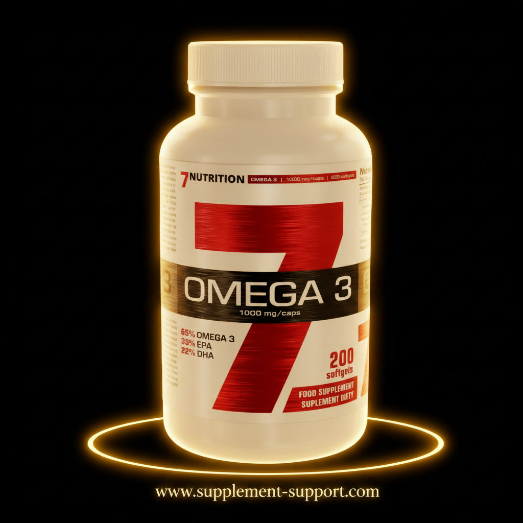 7Nutrition Omega-3 Kapseln, 1000 mg, 200 Softgels – Nahrungsergänzung für Sportler und Fitness