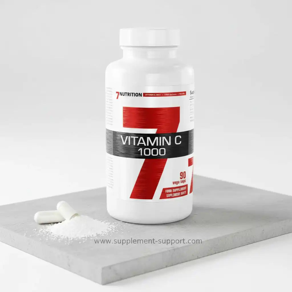 7Nutrition Vitamin C 1000 mg Kapseln – Nahrungsergänzung für Sportler, 90 vegane Kapseln