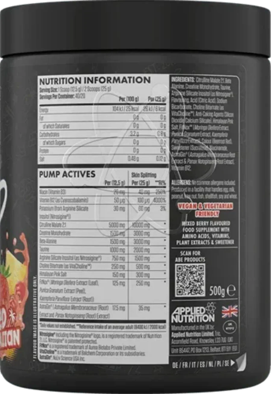 ABE Pump Booster (500g), Applied Nutrition - Supplement-Support.com
