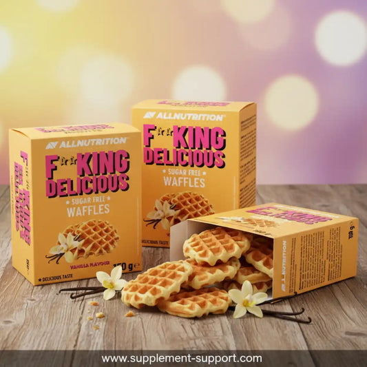 All Nutrition F King Delicious Waffles in Vanille-Geschmack, zuckerfrei, 150g Packung