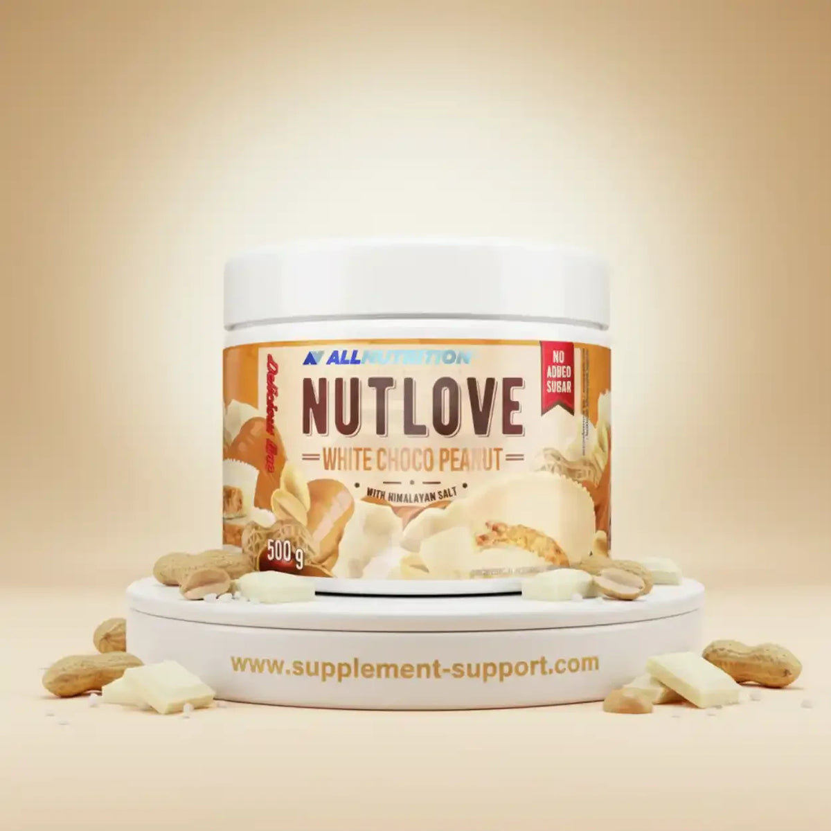 All Nutrition Nutlove Nussbutter White Choco Peanut mit Himalaya Salz, 500g Dose