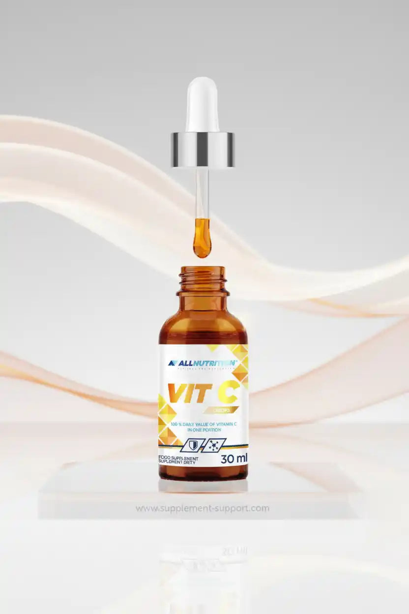 Vitamin C Tropfen von AllNutrition, 30 ml Flasche mit Pipette, Nahrungsergänzung für Sportler
