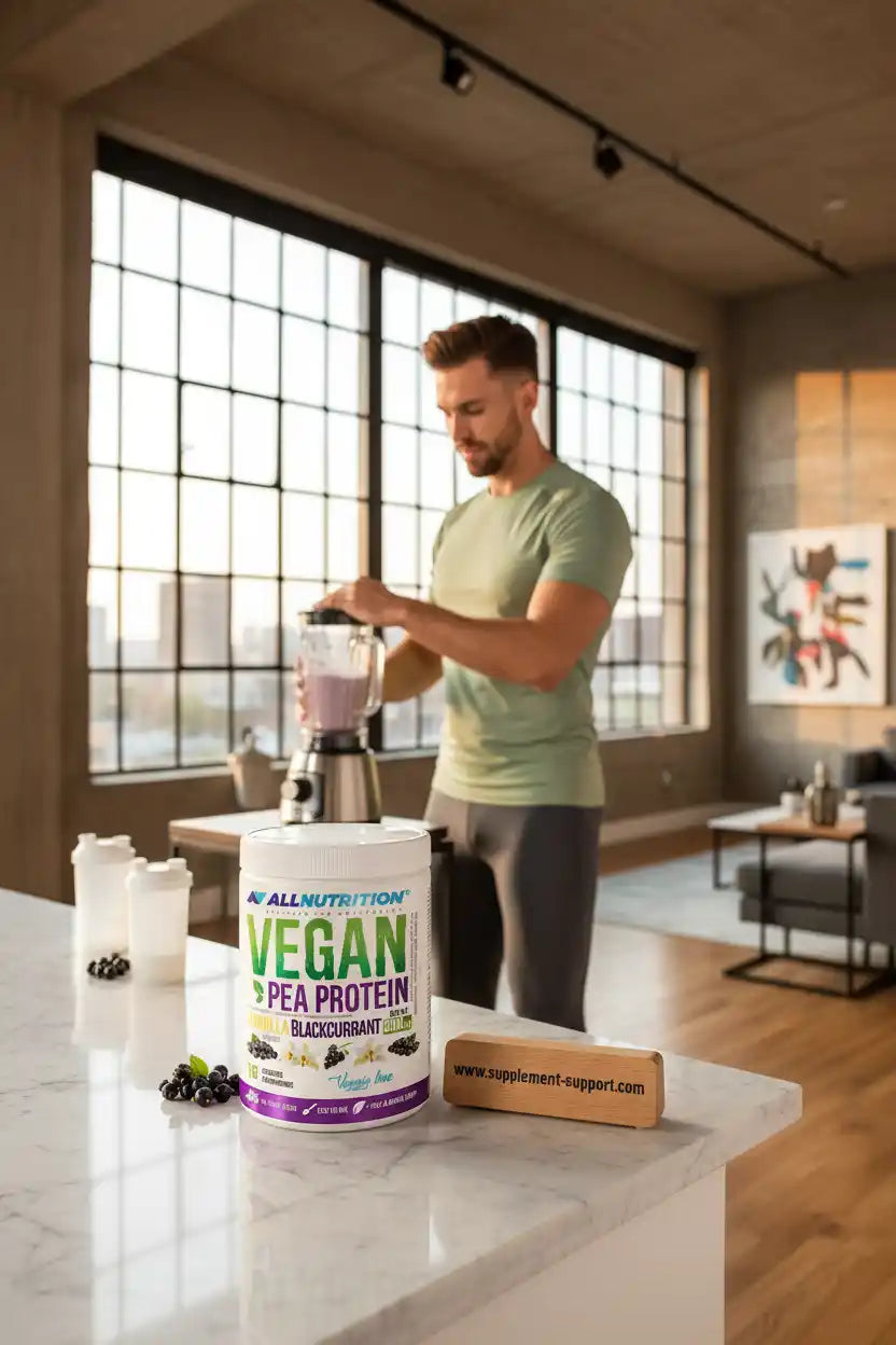 Vegan Pea Protein Pulver von AllNutrition, Vanille-Schwarze Johannisbeere, ideal für Sportler und Fitness-Enthusiasten