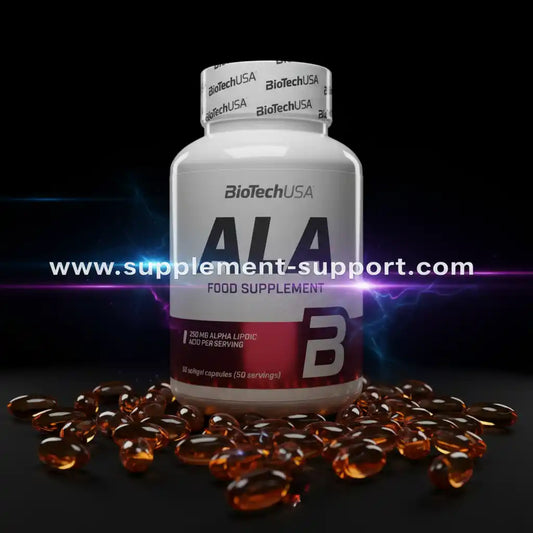 BioTechUSA ALA Nahrungsergänzung mit 250 mg Alpha-Liponsäure pro Portion, 50 Kapseln