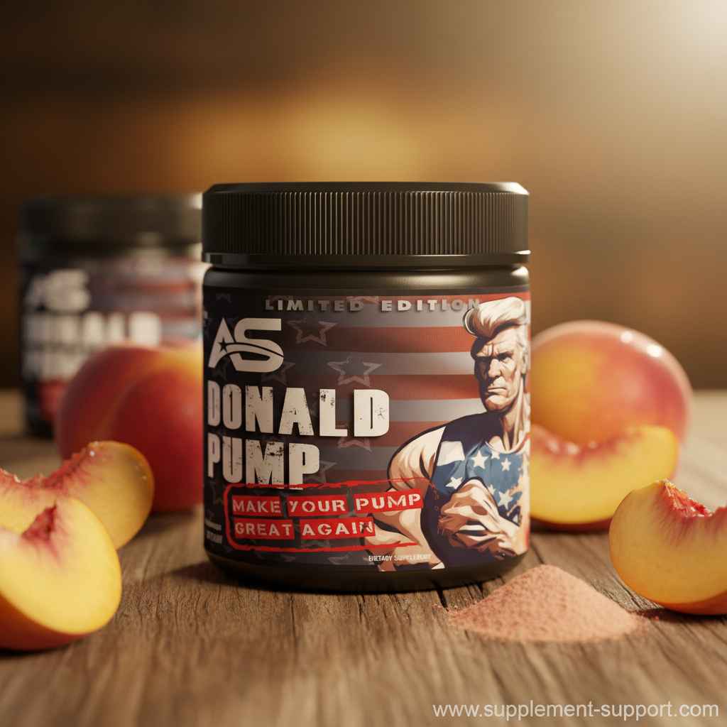 AS Donald Pump Limited Edition Pre-Workout mit Pfirsichgeschmack – Sportnahrung für Fitness & Muskelaufbau