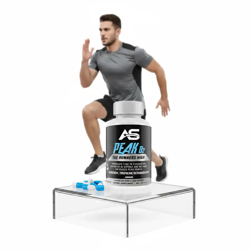 AS Peak O2 Laufersupplement mit Kapseln – für Marathon, Triathlon & Ultraläufe, ideal für Sportler