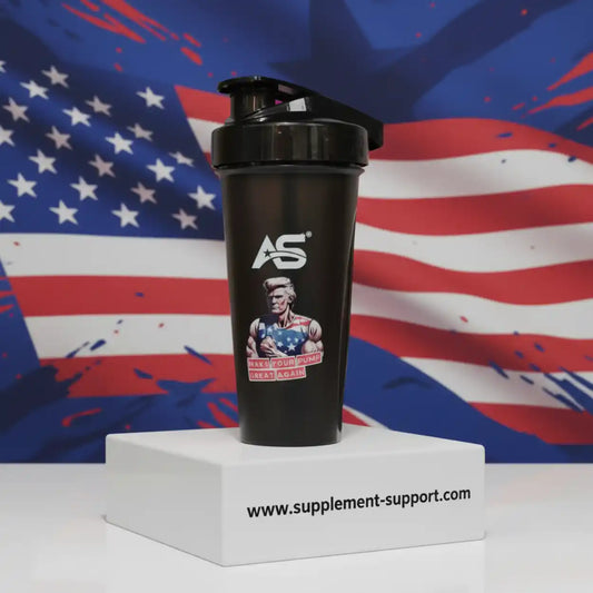 American Supps Protein Shaker Donald Pump 800ml vor US-Flagge