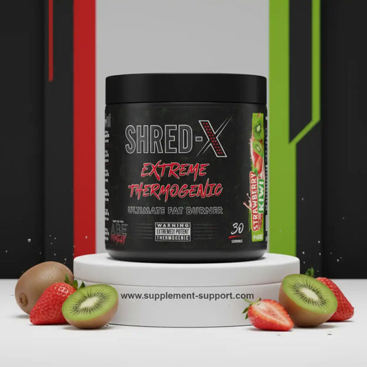 Applied Nutrition Shred-X Fettverbrenner in Erdbeer-Kiwi Geschmack mit frischem Obst.