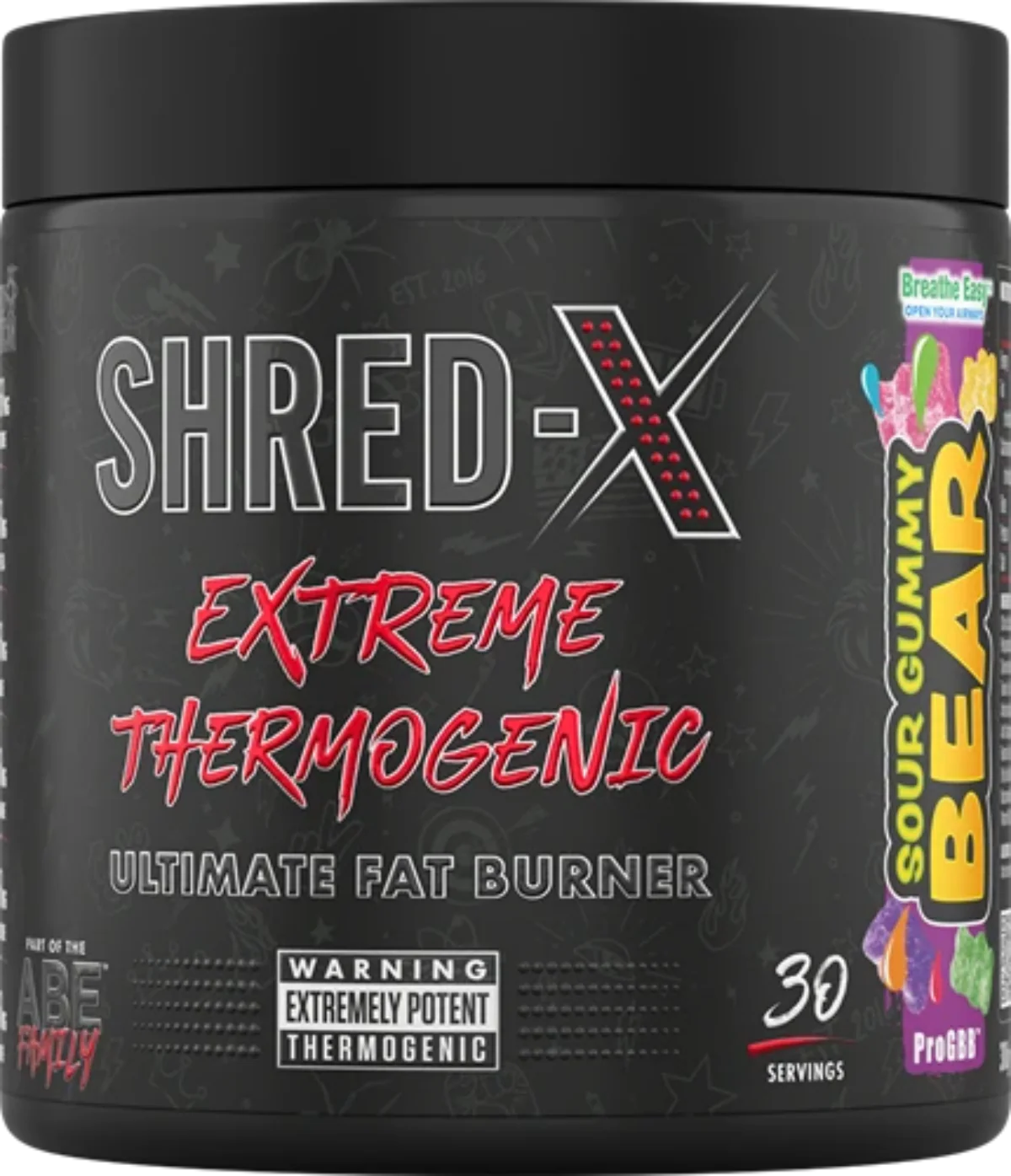 SHRED-X Extreme Thermogenic Fat Burner, 30 Portionen, Sour Gummy Bear Geschmack für Sportler und Fitness