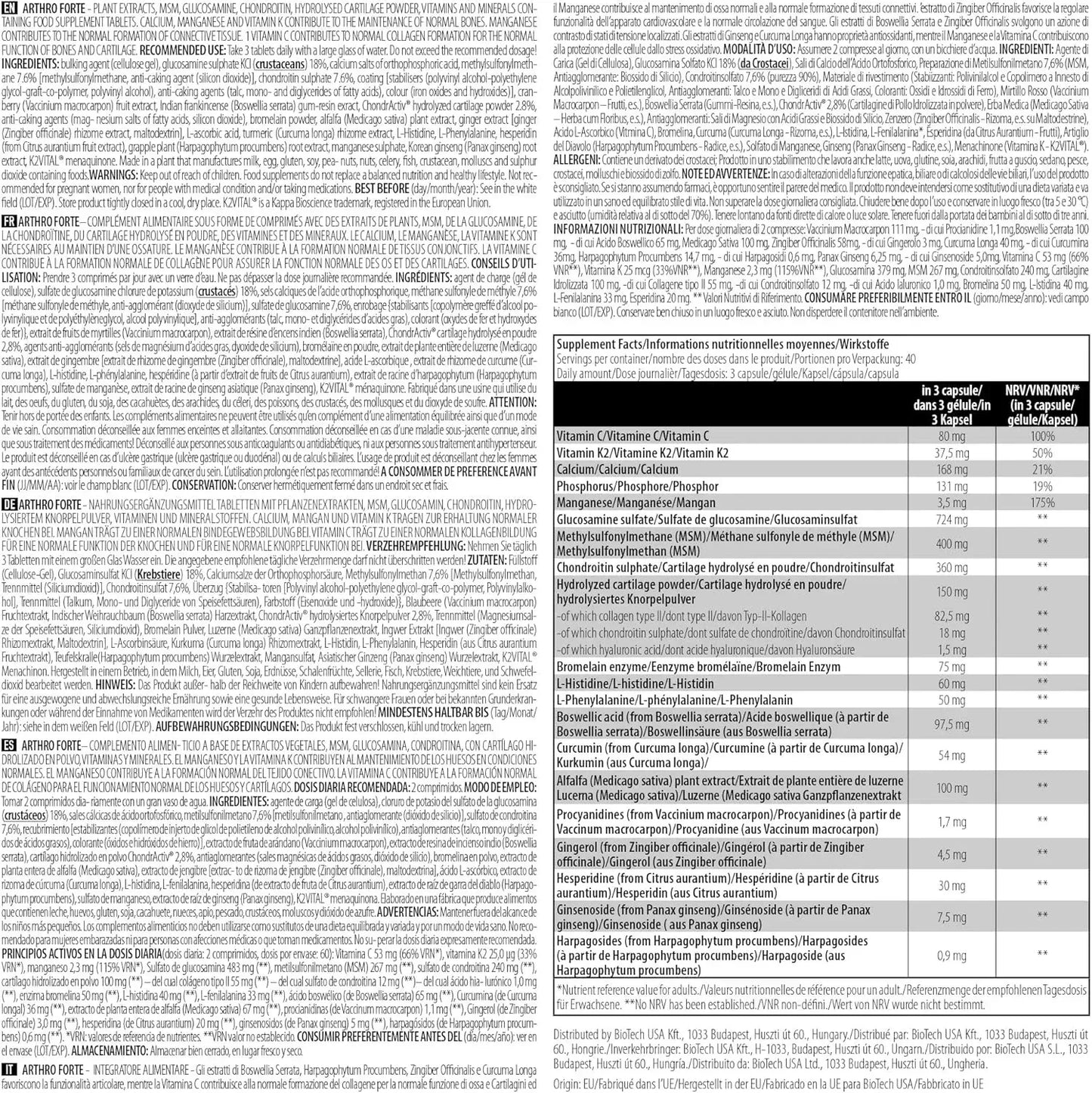 ARTHRO FORTE Gelenkunterstützung 120 Tab. - Supplement-Support.com
