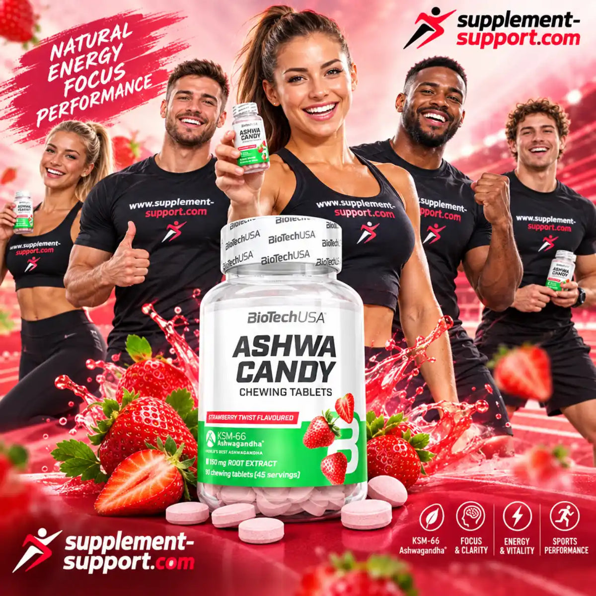 Ashwa Candy - 90 Kautabletten strawberry twist