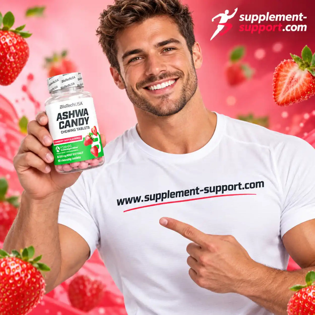 Ashwa Candy - 90 Kautabletten strawberry twist