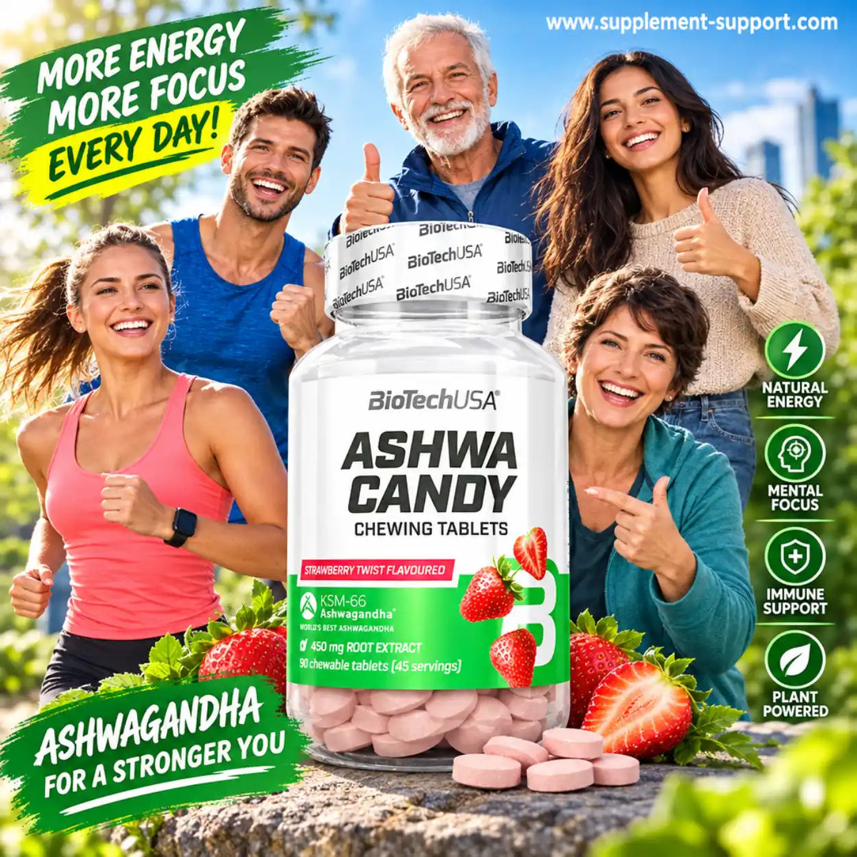 Ashwa Candy - 90 Kautabletten strawberry twist