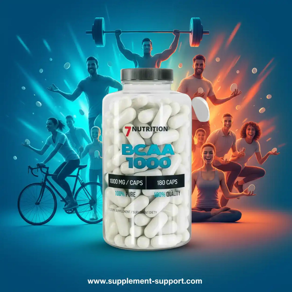 7Nutrition BCAA 1000 Kapseln für Sportler zur Regeneration und Fitness