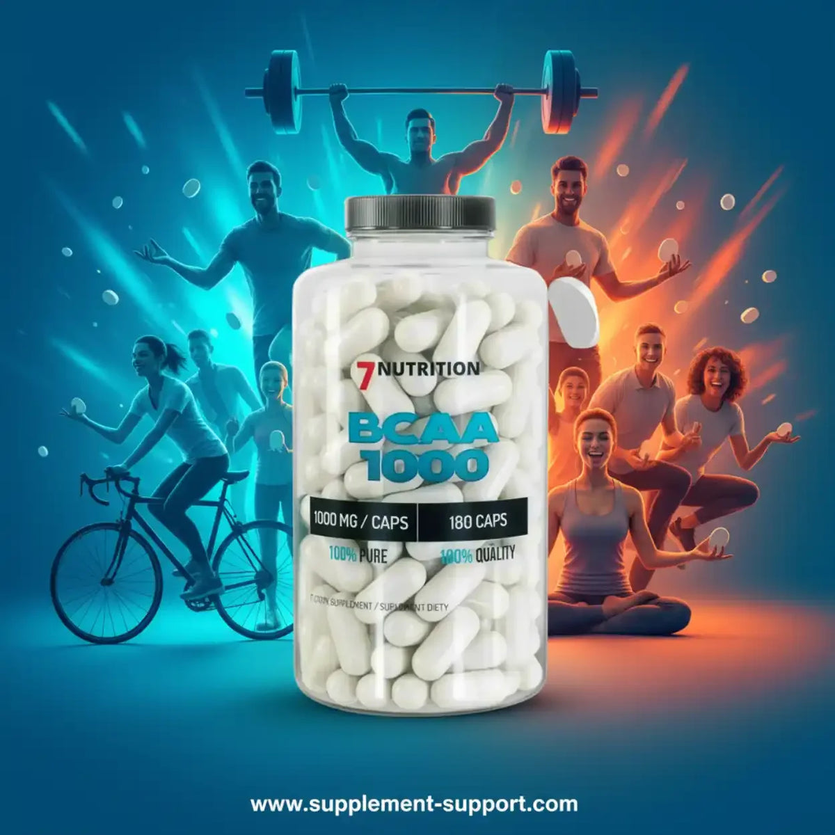 7Nutrition BCAA 1000 Kapseln für Sportler zur Regeneration und Fitness