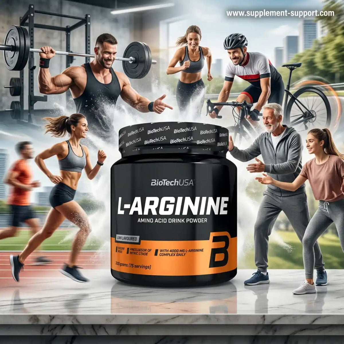 Poudre de L-Arginine 100 % pure de BioTech USA, 300 g
