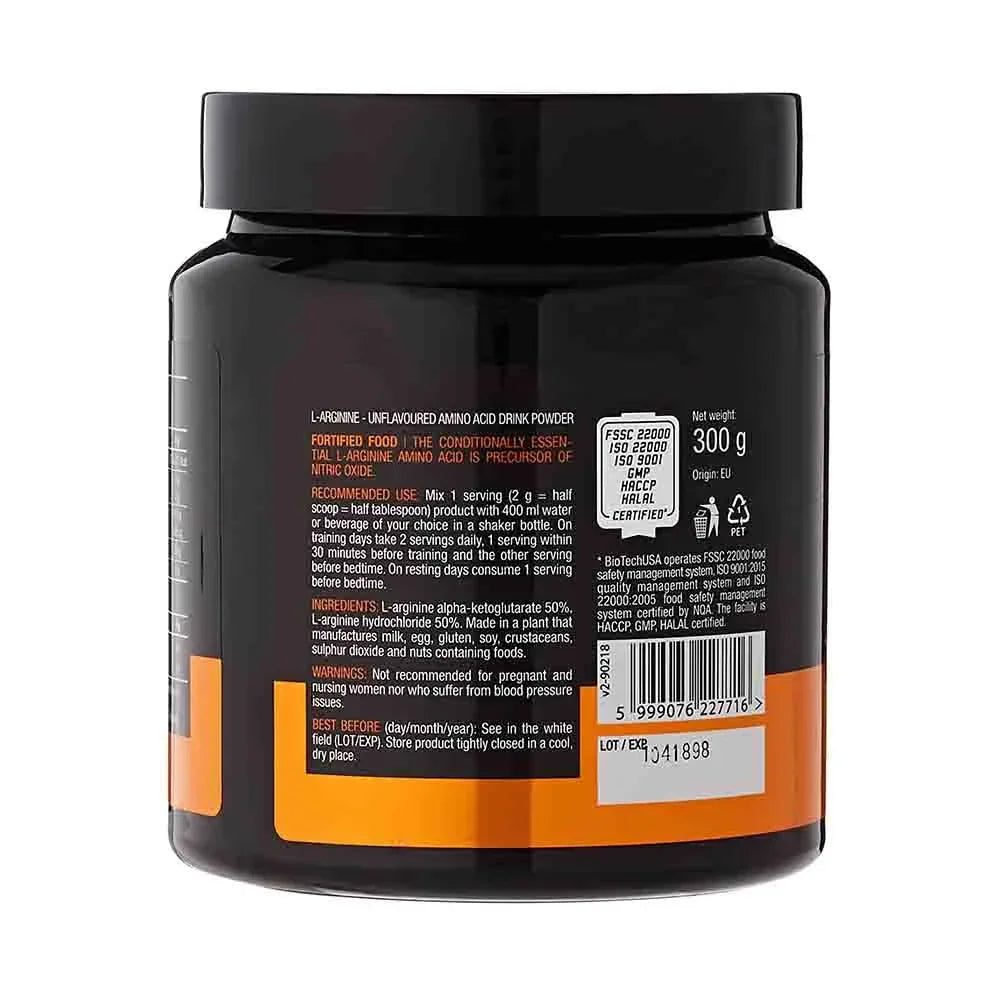 BioTech USA 100% L-Arginine Pulver 300g - Supplement-Support.com