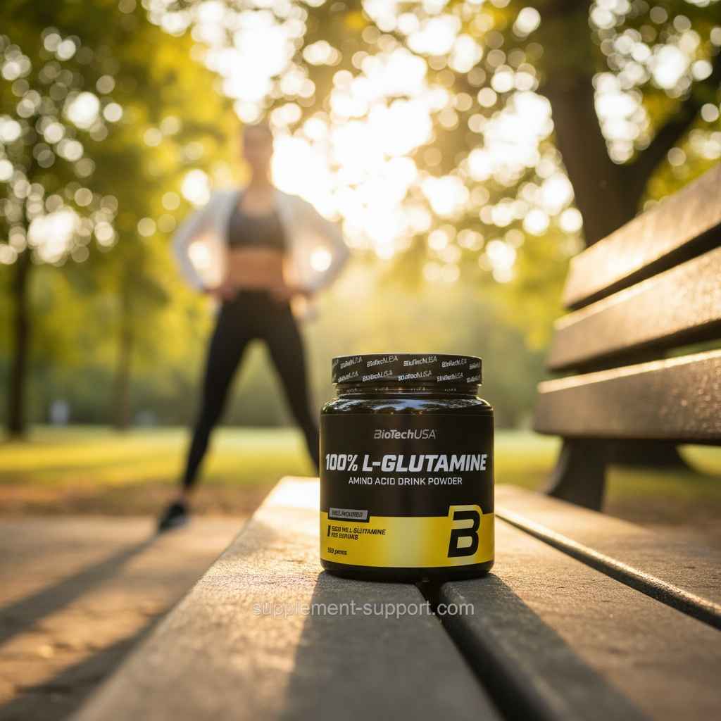 100% L-Glutamin Aminosäure Pulver für Sportler im Park