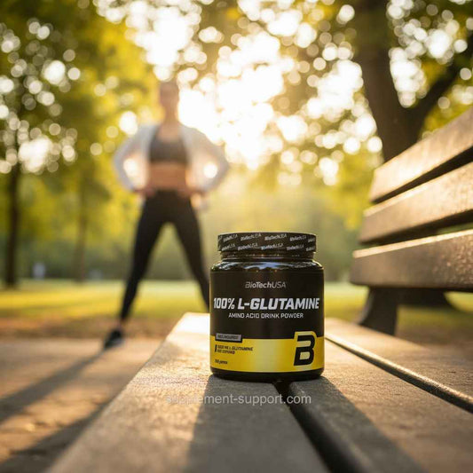 100% L-Glutamin Aminosäure Pulver für Sportler im Park