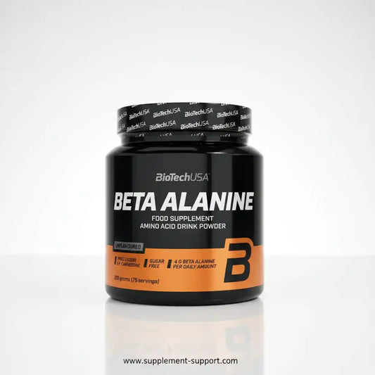 BioTechUSA Beta Alanine Aminosäuren Pulver, zuckerfrei, 200g für Sportler und Fitness