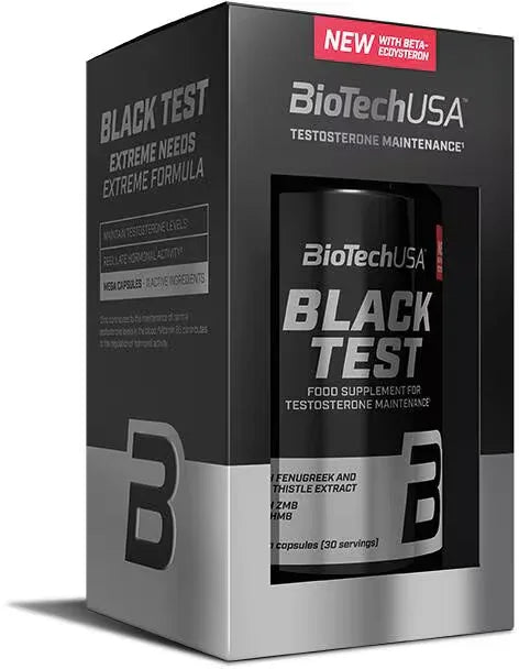 BioTechUSA Black Test Testosteron-Unterstützung Nahrungsergänzung für Sportler mit Beta-Ecdysterone