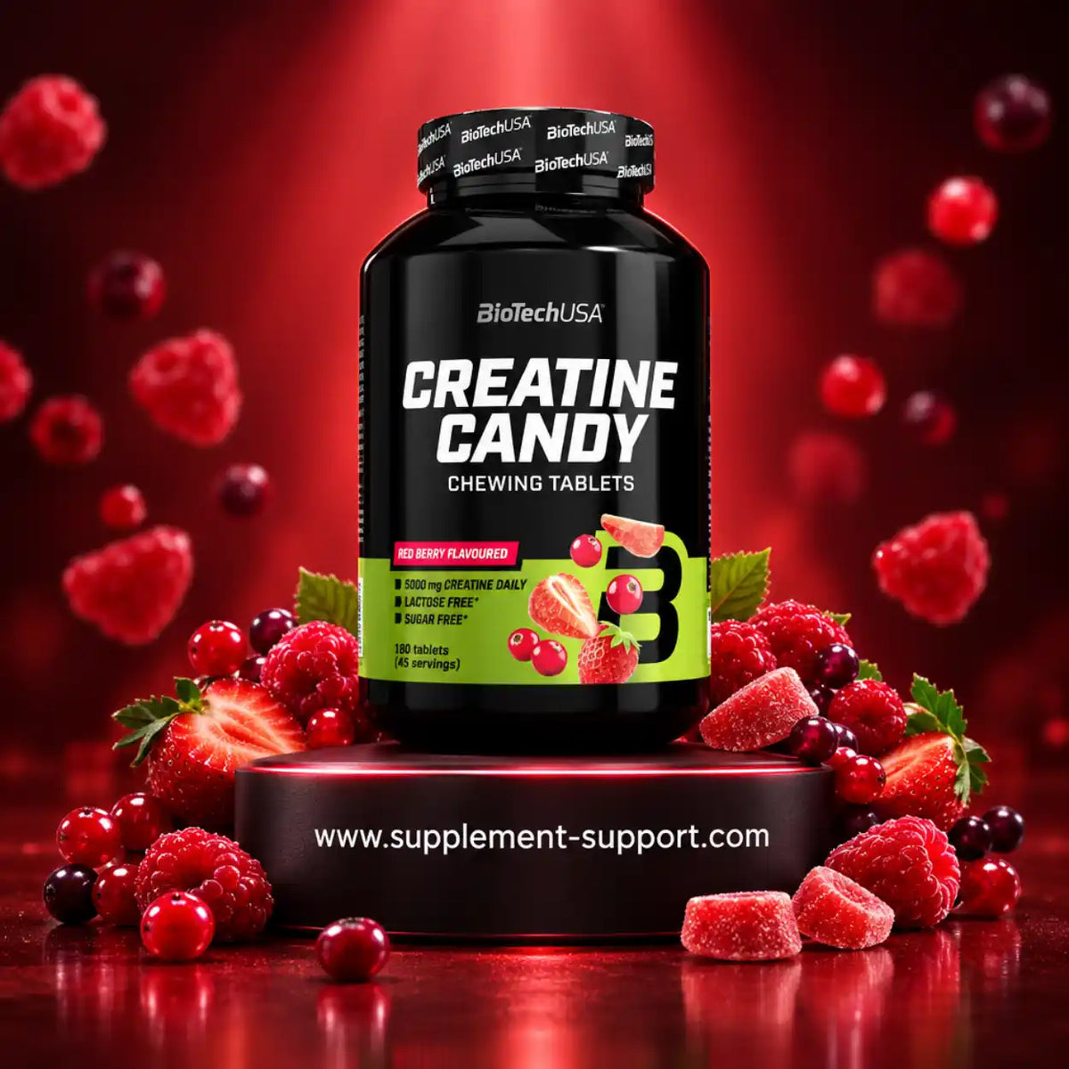 BioTech USA Creatine Candy, 240 Kautabletten Red Berry