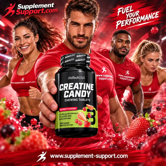 BioTech USA Creatine Candy, 240 Kautabletten Red Berry
