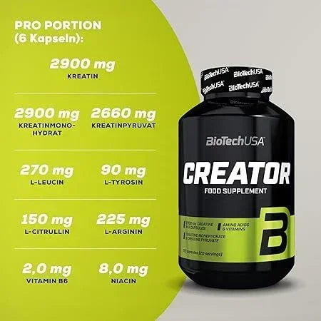BiotechUSA Creator Nahrungsergänzung mit Kreatin und Aminosäuren für Sportler