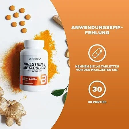 BioTech USA Digestion & Metabolism 60 Tabletten - Supplement-Support.com