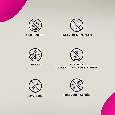 Glutenfrei, vegan, GMO-frei – Nahrungsergänzung ohne Aspartam, Konservierungsstoffe & Palmöl