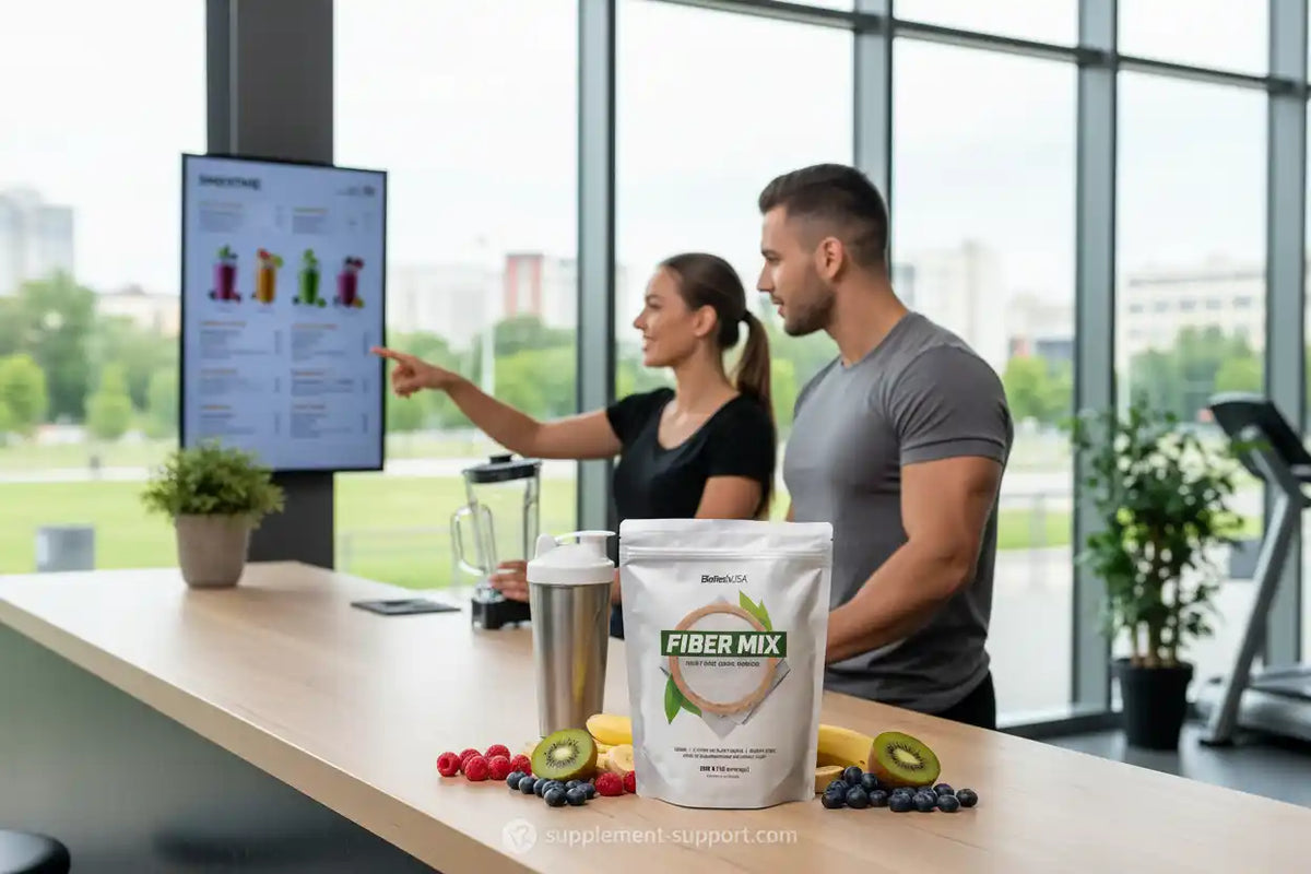 Fiber Mix Nahrungsergänzung mit Beeren & Kiwi für Sportler im Fitnessstudio