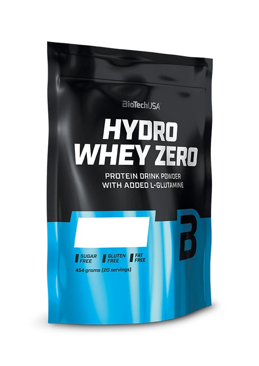 Hydro Whey Zero Proteinpulver mit L-Glutamin, zuckerfrei, glutenfrei, 454g Beutel
