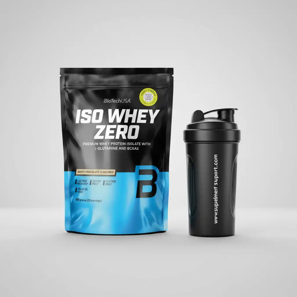 ISO WHEY ZERO Proteinpulver mit Shaker, ideal für Fitness und Sportler