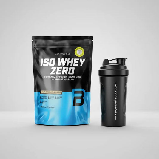 ISO WHEY ZERO Proteinpulver mit Shaker, ideal für Fitness und Sportler