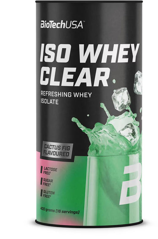 Proteinpulver Dose Iso Whey Clear Cactus Feige Geschmack, laktosefrei, zuckerfrei, 400g