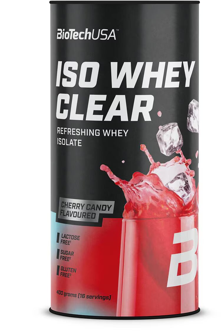 Iso Whey Clear Proteinpulver Kirschgeschmack, zuckerfrei, laktosefrei, 400g Dose