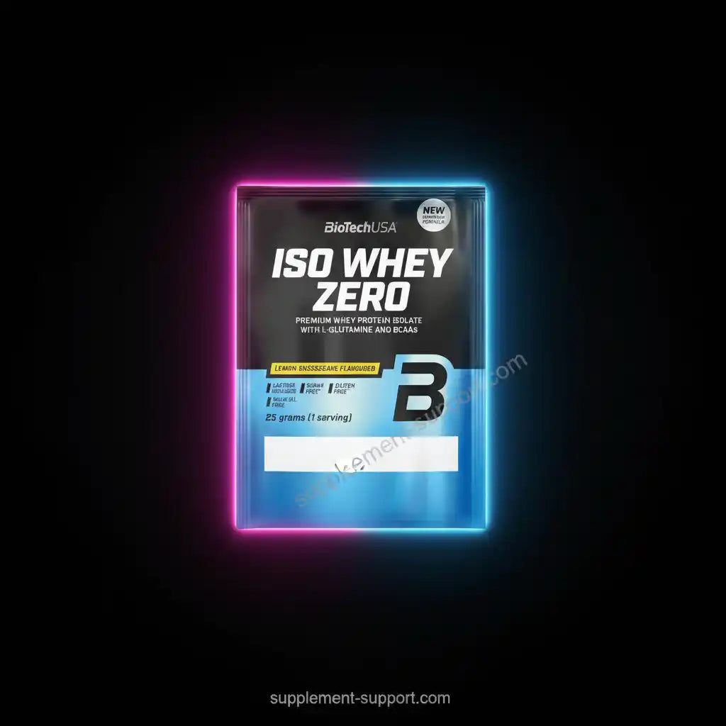 BioTech USA ISO Whey Zero Proteinpulver mit L-Glutamin und BCAAs, zuckerfrei, zitronengeschmack