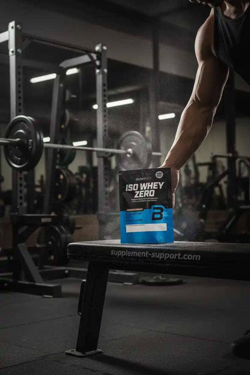 ISO WHEY ZERO Eiweißpulver in Fitnessstudio, ideal für Muskelaufbau und Sportler