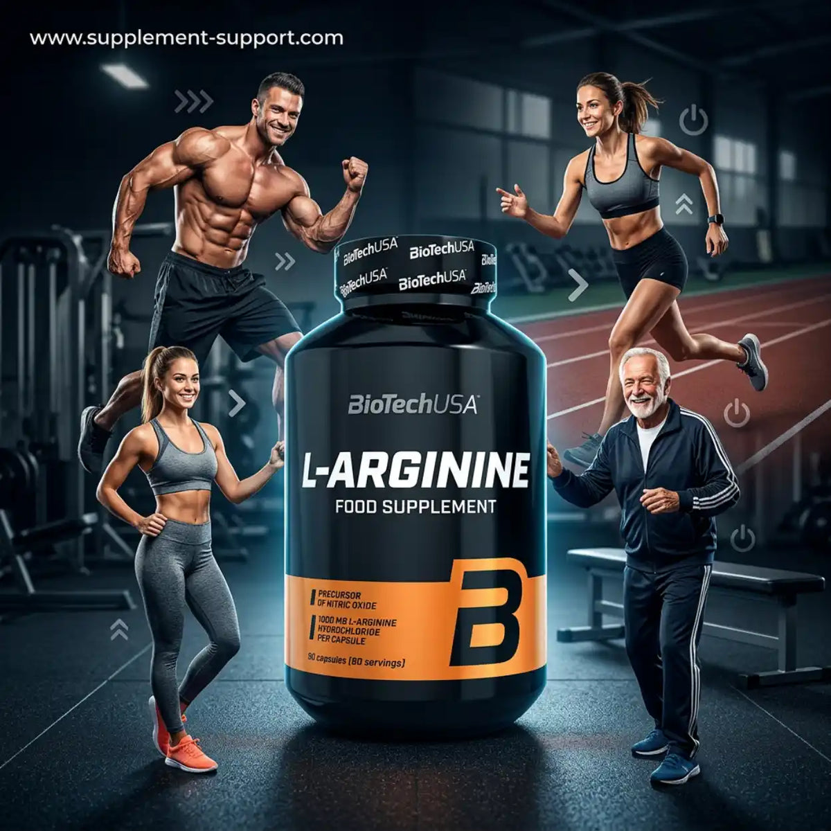 BioTech USA L-Arginine HCL 90 MEGA Kapseln
