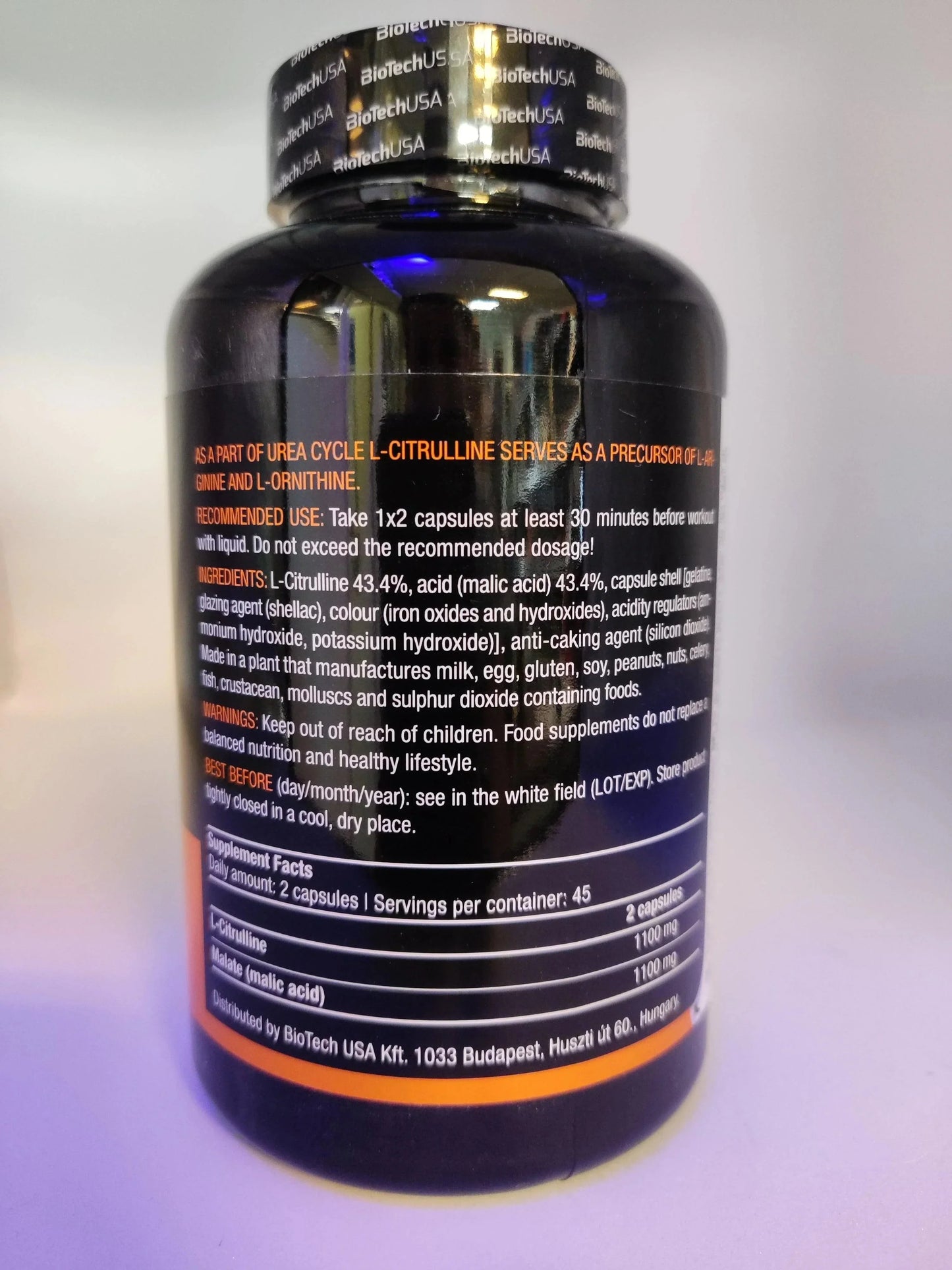 BioTech USA L-Citrulline 90 Kapseln - Supplement-Support.com