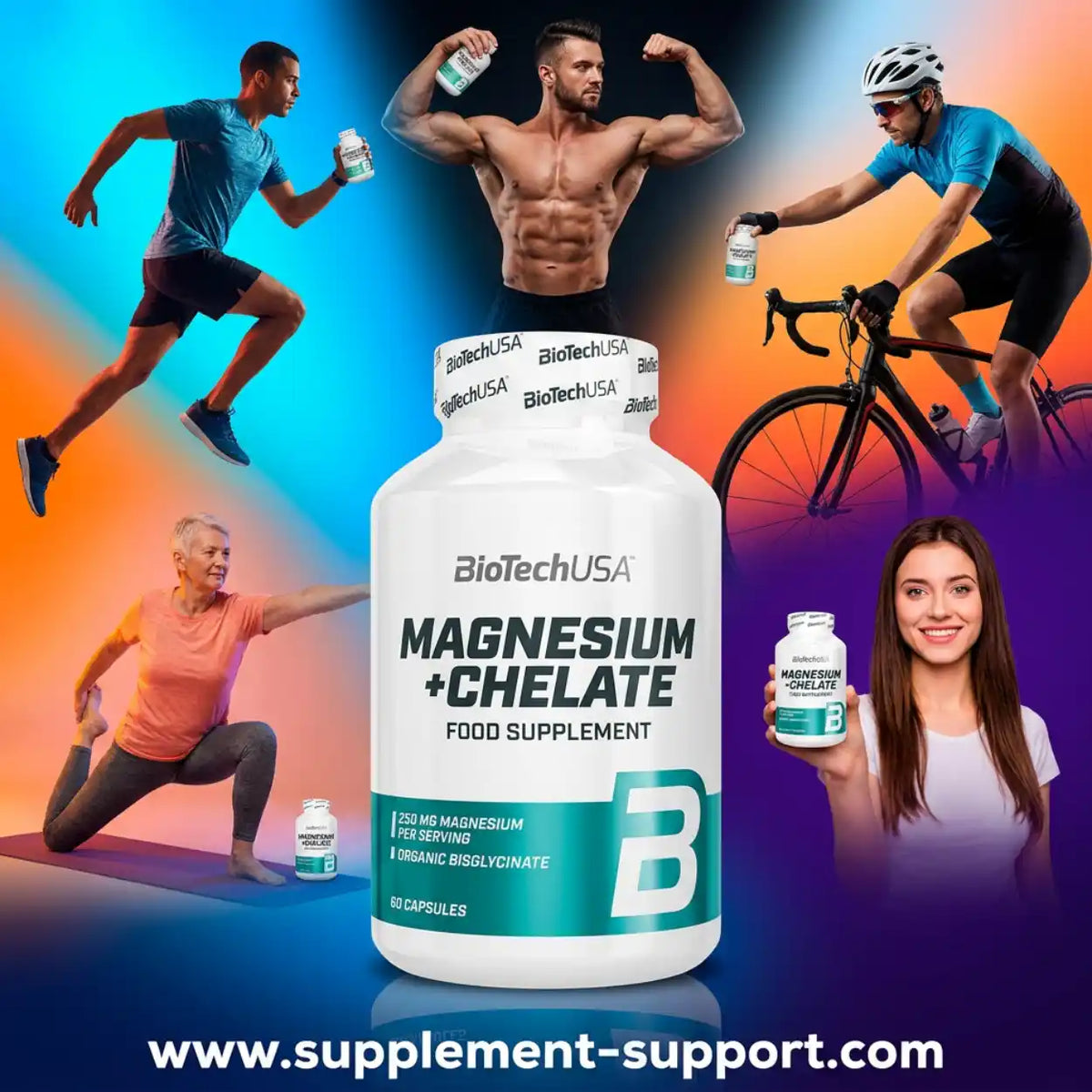 BioTech USA Magnesium + Chelate 60 Kapseln