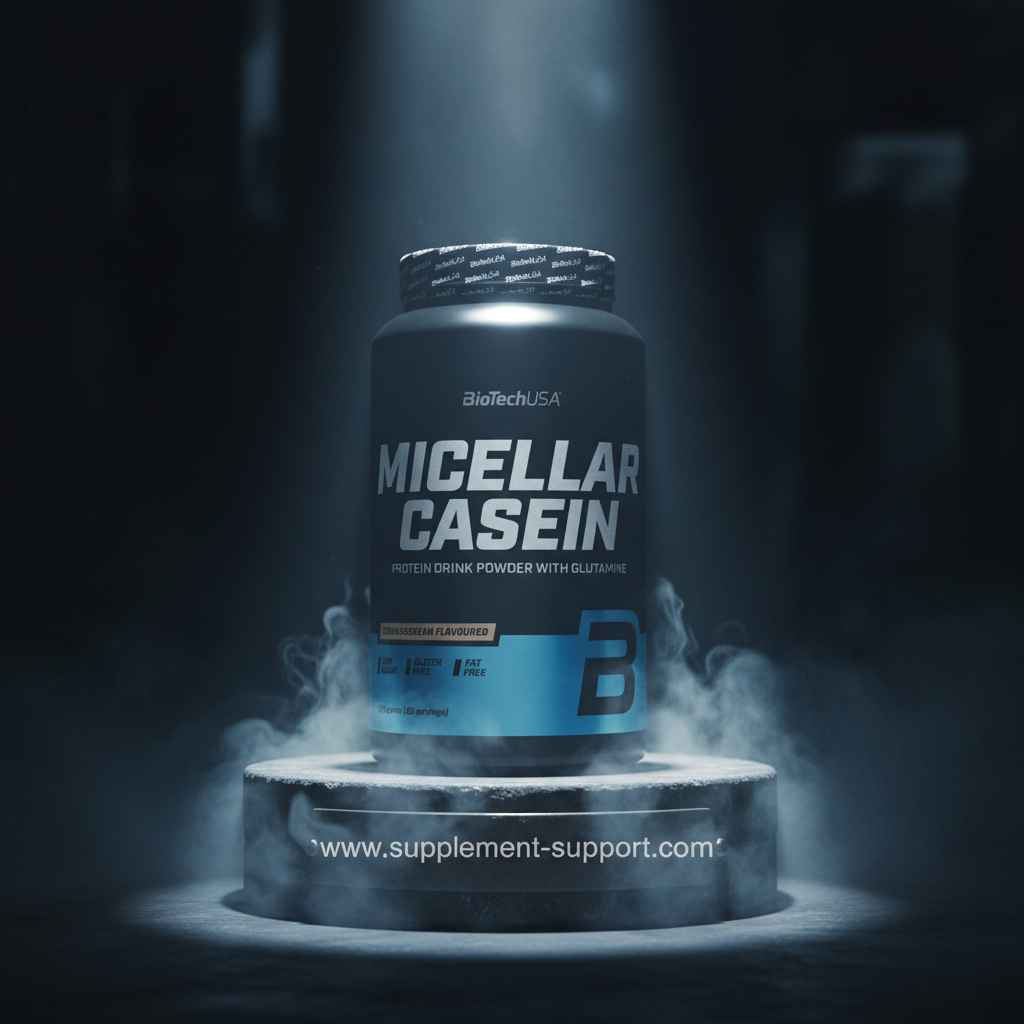 BioTechUSA Micellar Casein Proteinpulver mit Glutamin, fettfrei, für Muskelaufbau und Recovery